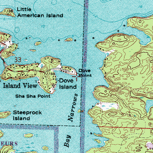 Topographic Map of Dove Point, MN