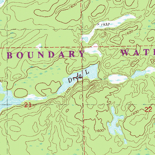 Topographic Map of Drag Lake, MN