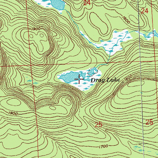 Topographic Map of Drag Lake, MN