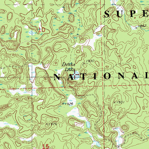 Topographic Map of Drake Lake, MN