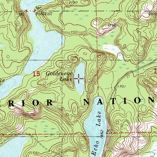 Topographic Map of Goldeneye Lake, MN