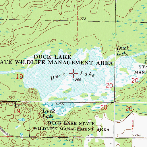 Topographic Map of Duck Lake, MN