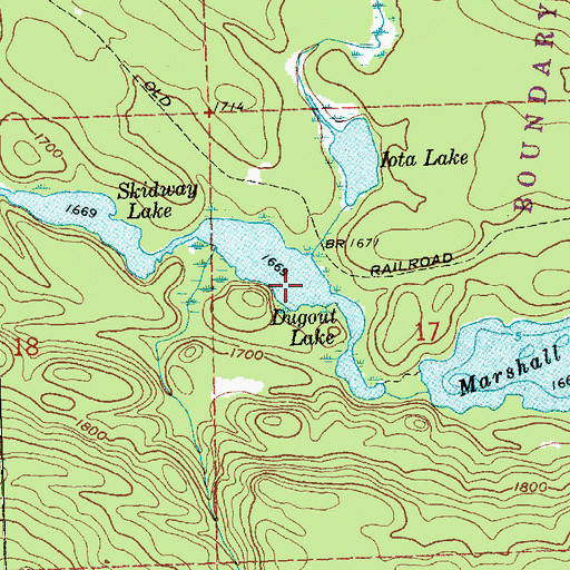 Topographic Map of Dugout Lake, MN