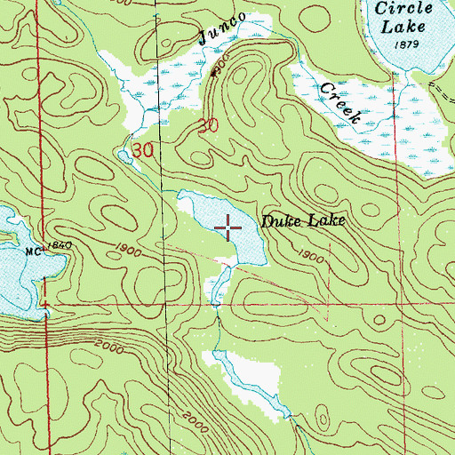 Topographic Map of Duke Lake, MN