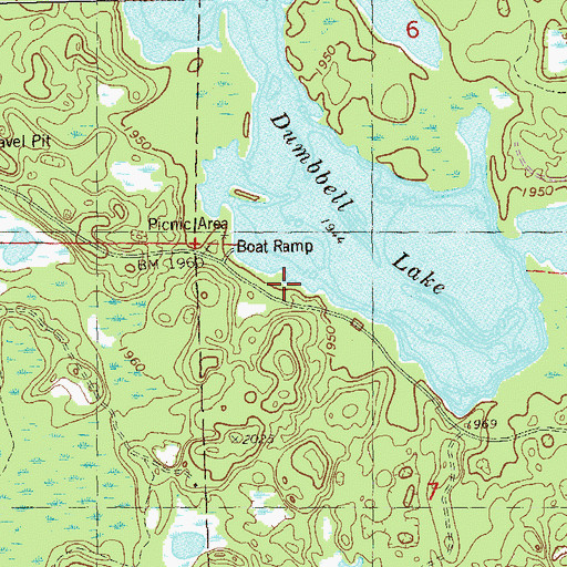 Topographic Map of Dumbbell Lake, MN