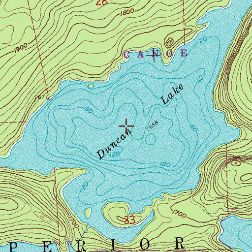 Topographic Map of Duncan Lake, MN