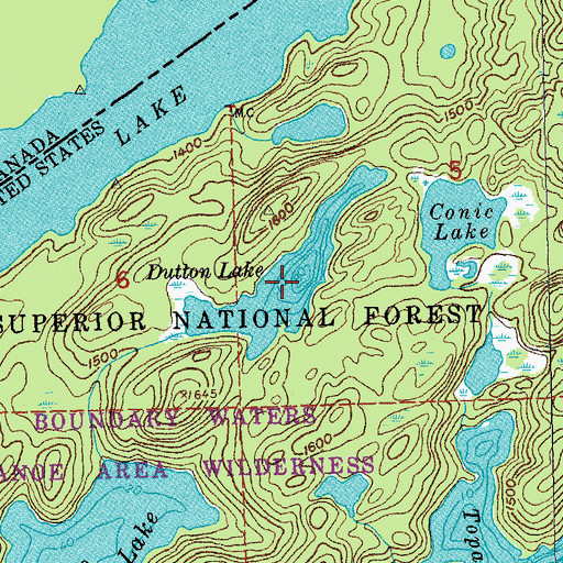 Topographic Map of Dutton Lake, MN