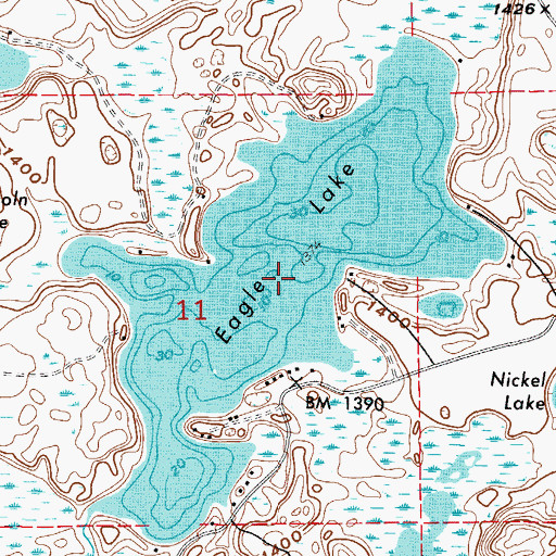 Topographic Map of Eagle Lake, MN