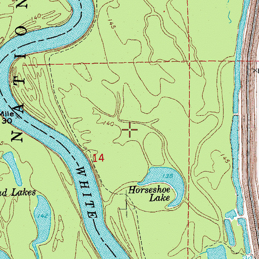 Topographic Map of Burnt Lake (historical), AR