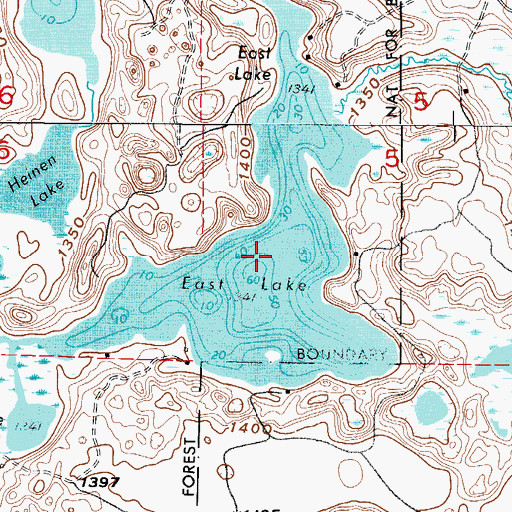 Topographic Map of East Lake, MN