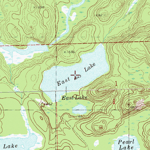 Topographic Map of East Lake, MN