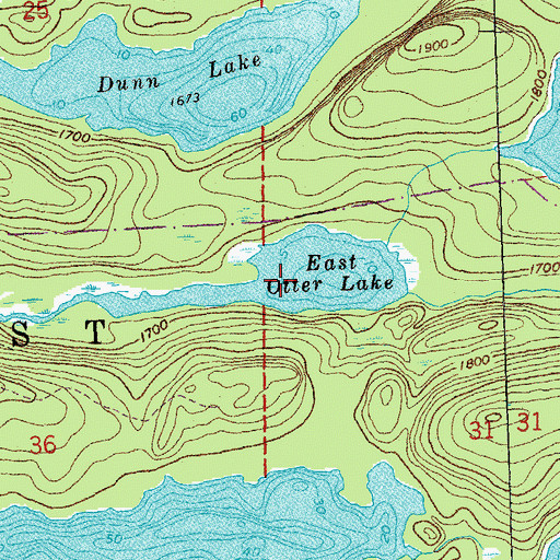 Topographic Map of East Otter Lake, MN
