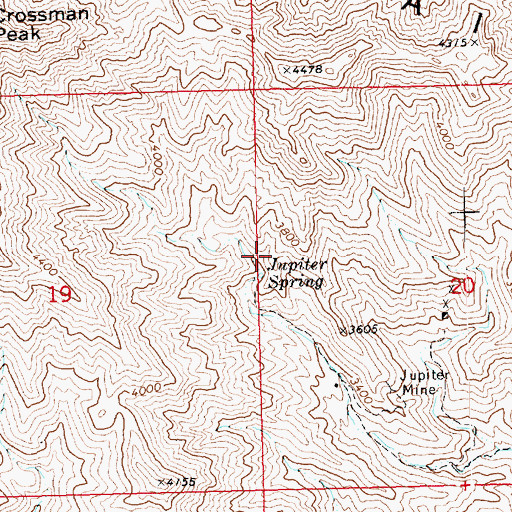 Topographic Map of Jupiter Spring, AZ