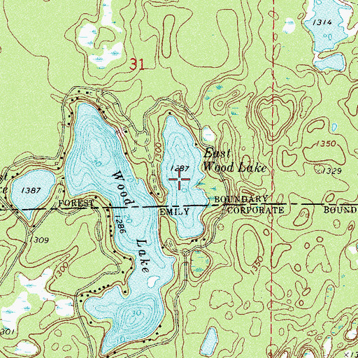 Topographic Map of East Wood Lake, MN