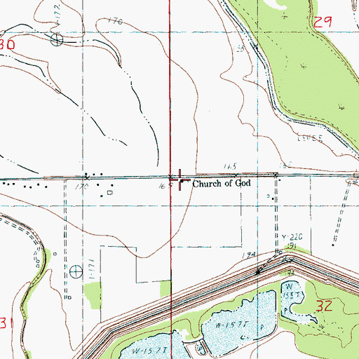 Topographic Map of Church of God, AR