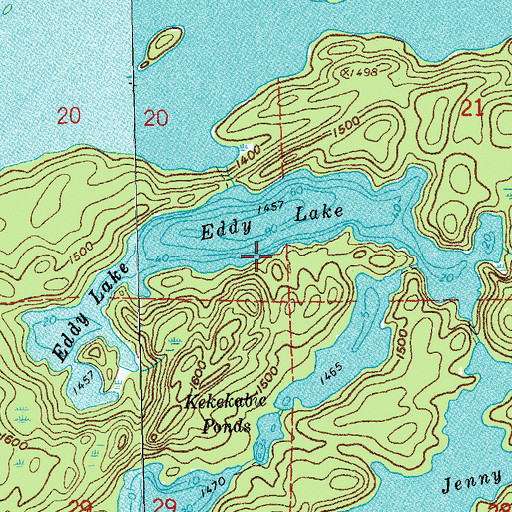 Topographic Map of Eddy Lake, MN