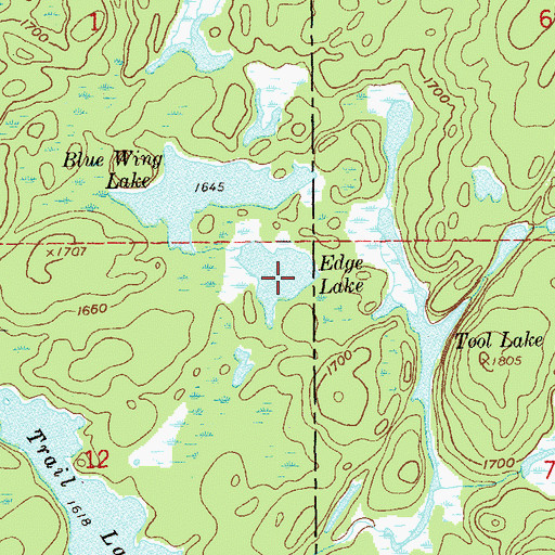 Topographic Map of Edge Lake, MN
