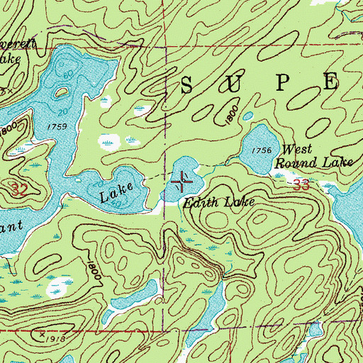 Topographic Map of Edith Lake, MN