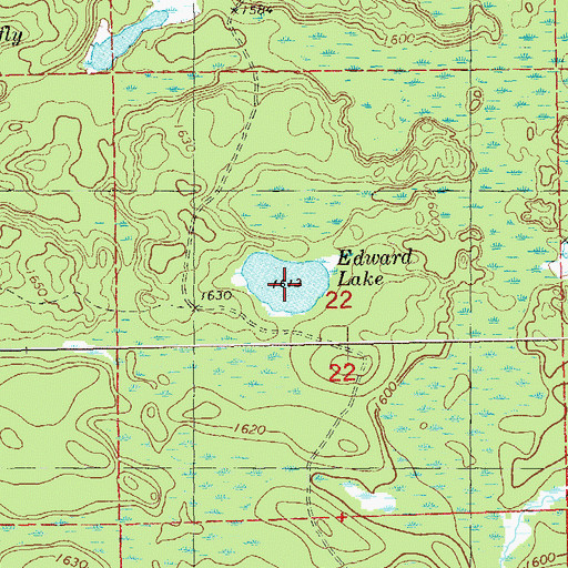 Topographic Map of Edward Lake, MN