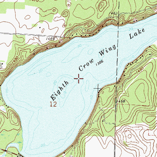 Topographic Map of Eighth Crow Wing Lake, MN
