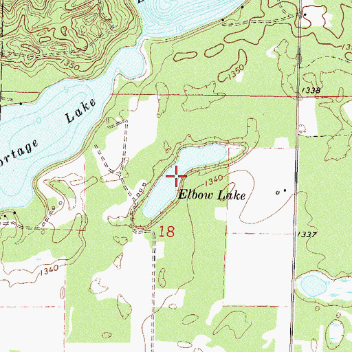 Topographic Map of Elbow Lake, MN