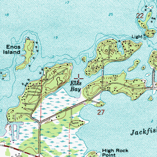 Topographic Map of Elks Bay, MN