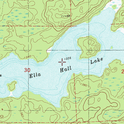 Topographic Map of Ella Hall Lake, MN