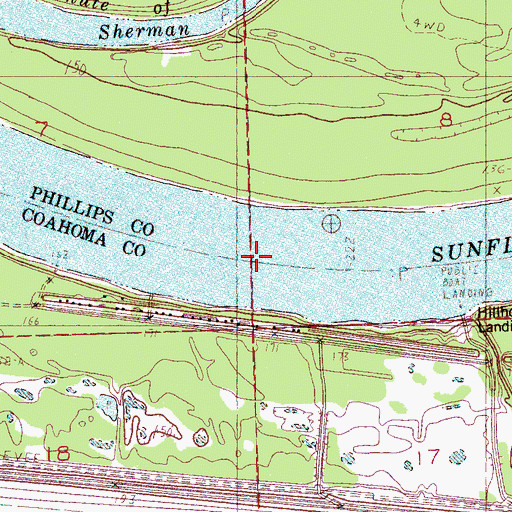Topographic Map of Desoto Lake, AR