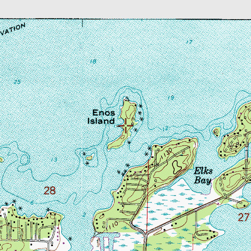 Topographic Map of Enos Island, MN