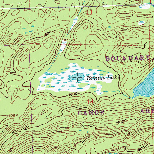 Topographic Map of Ernest Lake, MN