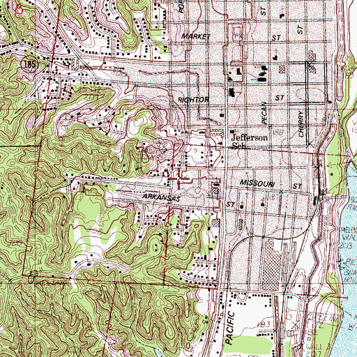 Topographic Map of Eliza Miller Park, AR