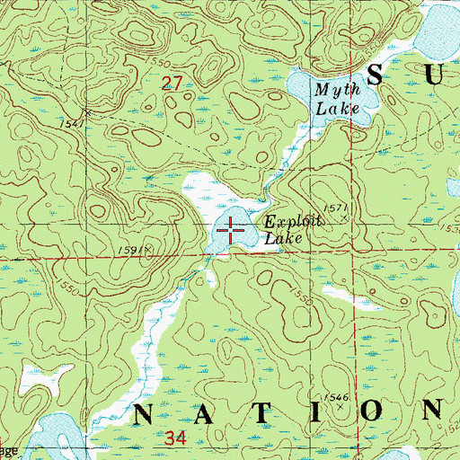 Topographic Map of Exploit Lake, MN