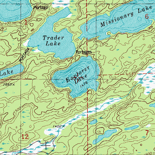 Topographic Map of Explorer Lake, MN