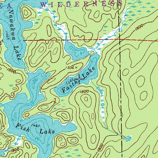 Topographic Map of Faith Lake, MN