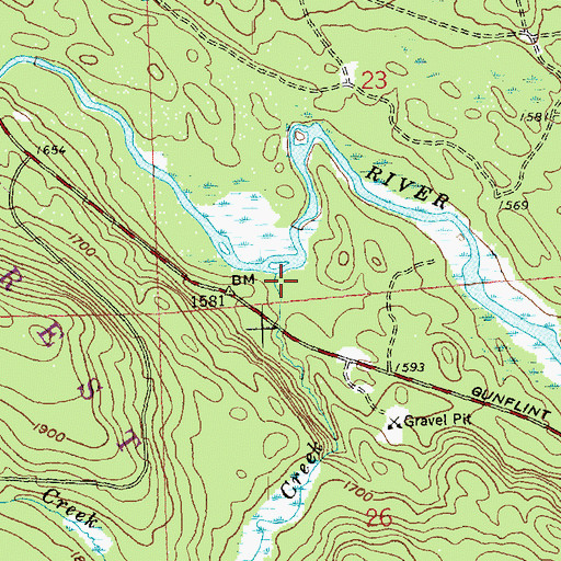 Topographic Map of Falls Creek, MN