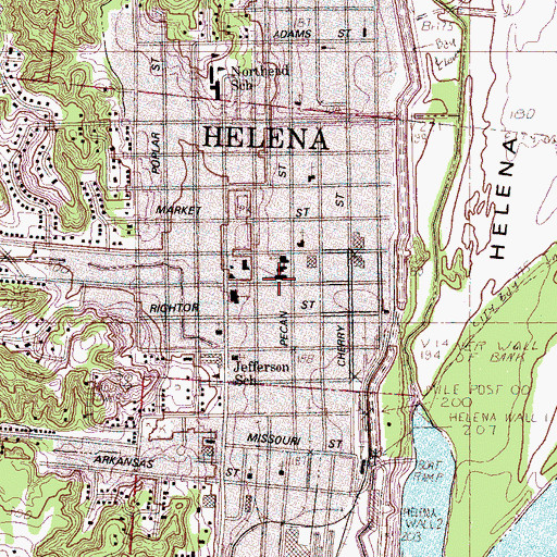 Topographic Map of First United Methodist Church, AR