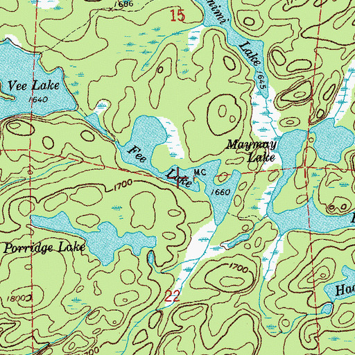 Topographic Map of Fee Lake, MN