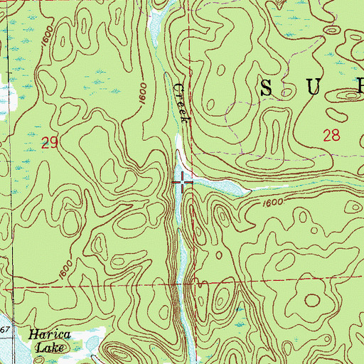 Topographic Map of Ferne Creek, MN