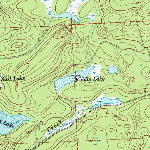 Topographic Map of Fiddle Lake, MN