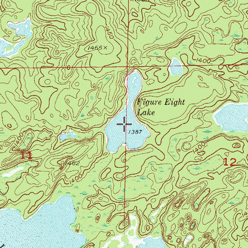 Topographic Map of Figure Eight Lake, MN