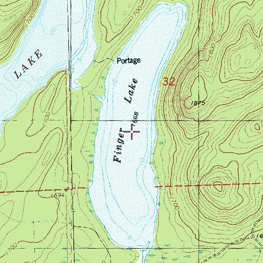 Topographic Map of Finger Lake, MN