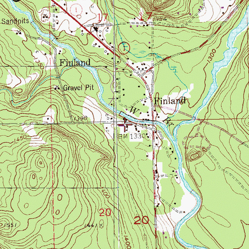 Topographic Map of Finland, MN