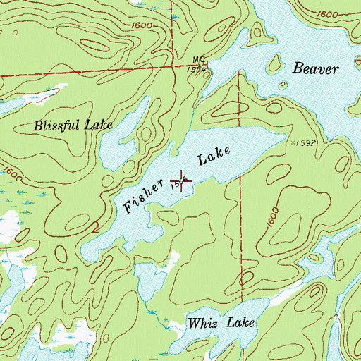 Topographic Map of Fisher Lake, MN