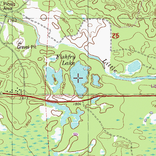 Topographic Map of Fishfry Lake, MN
