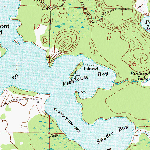 Topographic Map of Fishhouse Bay, MN