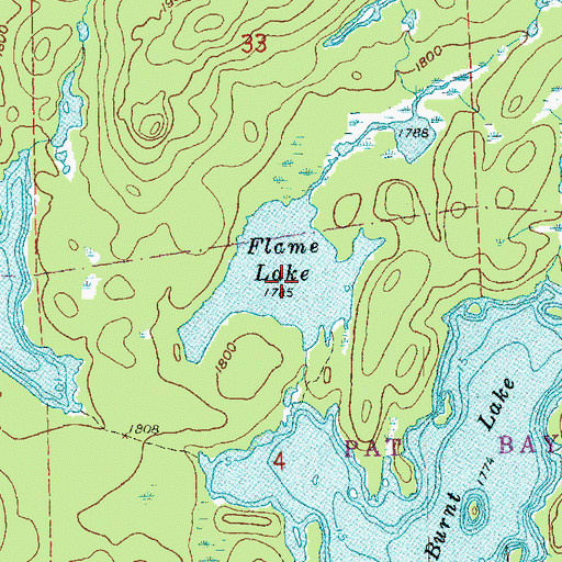 Topographic Map of Flame Lake, MN