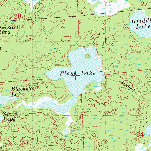 Topographic Map of Flash Lake, MN