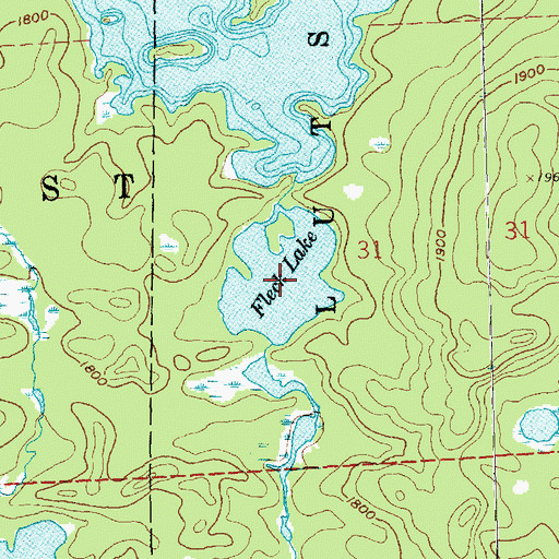 Topographic Map of Fleck Lake, MN