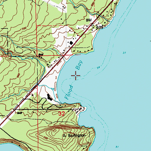 Topographic Map of Flood Bay, MN