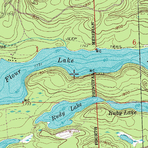 Topographic Map of Flour Lake, MN